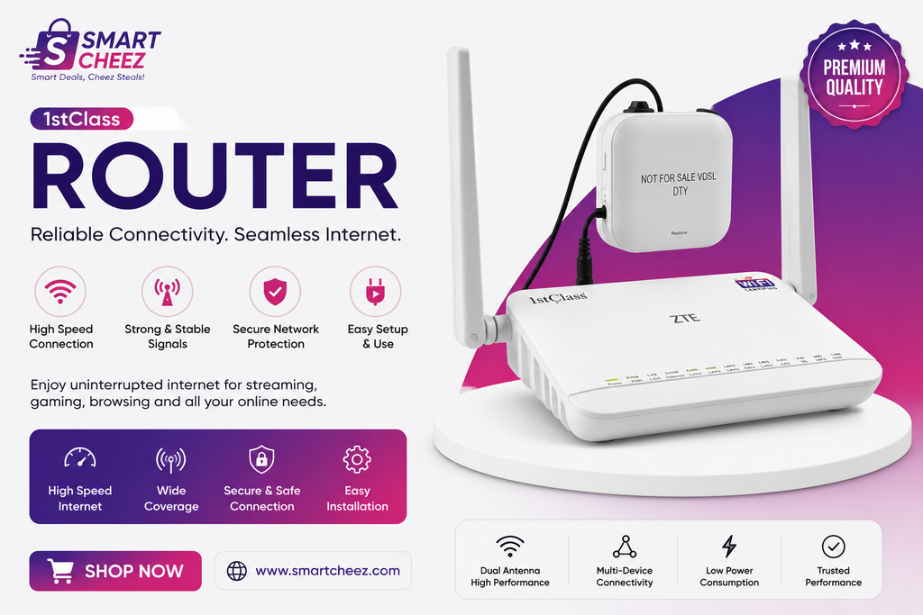 🔋 1stclass 20000mAh Router Power Bank – 5-8 Hours Backup